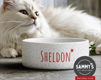 Cats bowl with name, Ceramic cat bowl, cute cat bowl, custom cat food bowl, cat bowl, cat christmas, custom cat food bowl, custom cat bowl