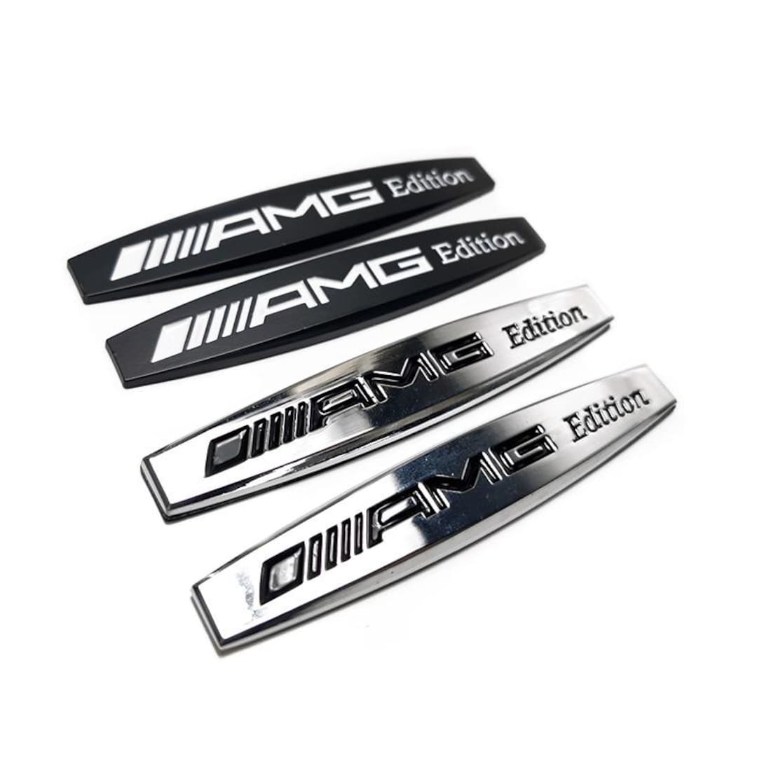 Autocollant Emblème Logo AMG Mercedes Noir Mat - Adhésif Métallique Haute Qualité 3M