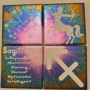 Sagittarius zodiac coaster set