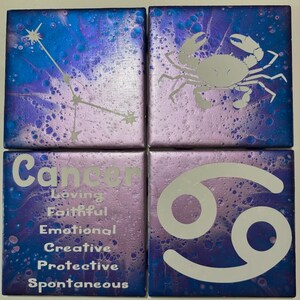 Cancer zodiac coaster set