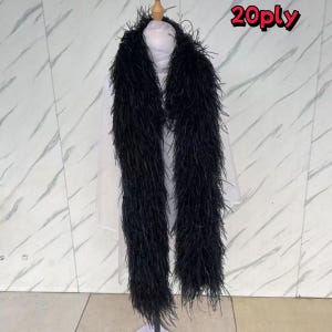 Pena de avestruz de luxo de 10 a 20 fios, 2 jardas, preto/branco, boá para performance de casamento, capa de luxo, xale noturno