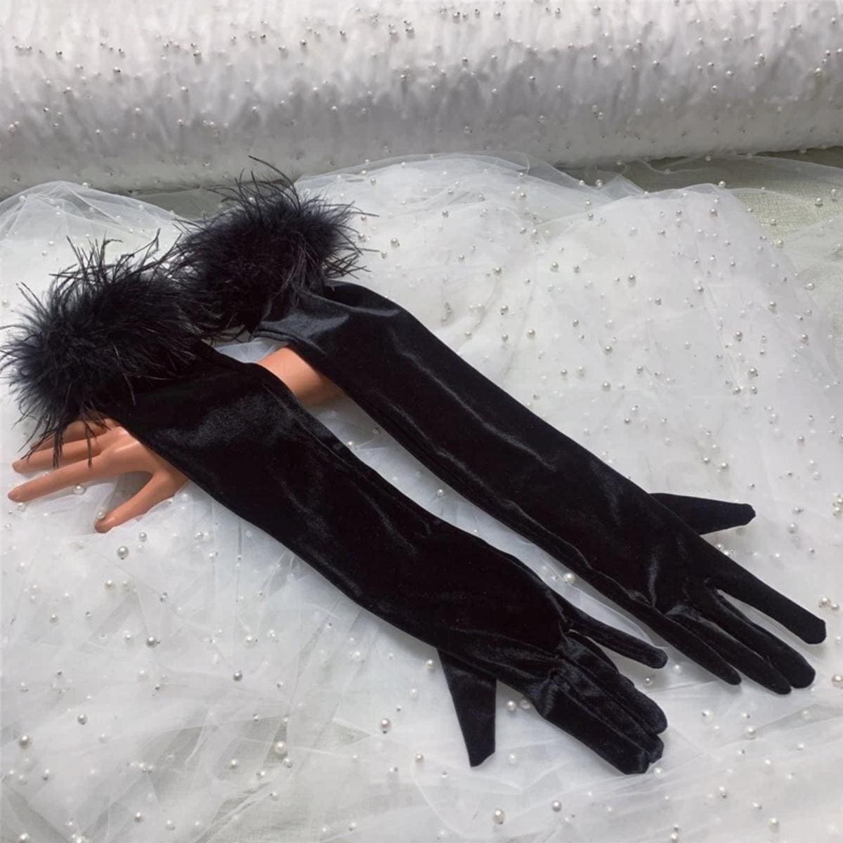 Long Black Gloves