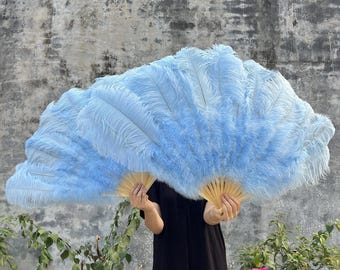 Waaierset struisvogelveren – fans burlesque showgirldans (2 stuks)