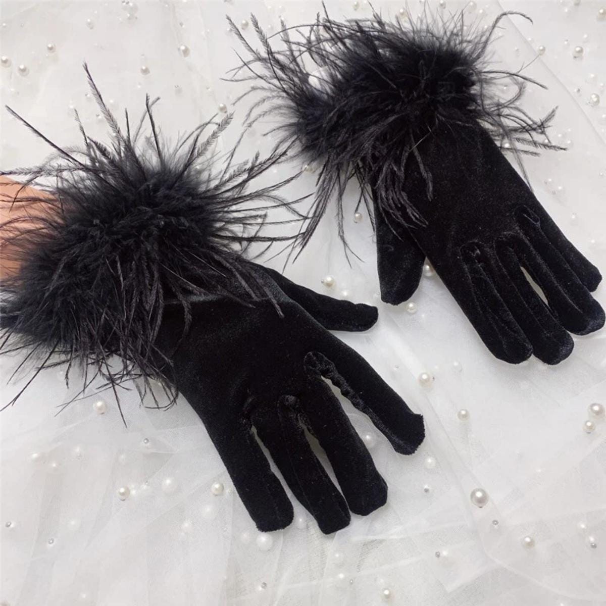 Black Satin Dress Gloves - Etsy
