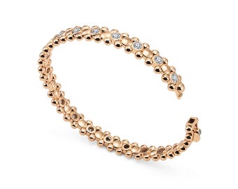 CERBERUS Bangle with Moissanites 18K Rose Gold Vermeil by AMARYZ Brand