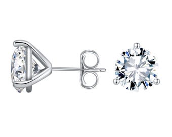 CLASSICA 5.5 & 4 Carat round flawless three-prong martini stud earrings