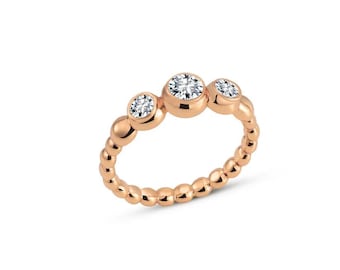 MORO RING 18K Rose Gold Vermeil with Moissanites