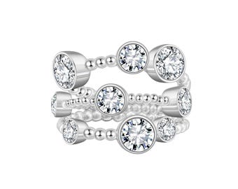 ETERI TRIPLE RING White Gold Vermeil with Moissanites