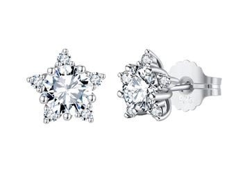 STELLI STUD EARRINGS White Gold Vermeil