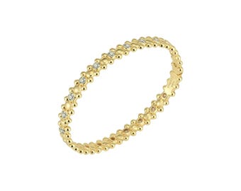 CERBERUS Bangle with Moissanites 14K Gold Vermeil