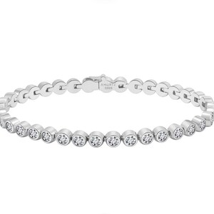 Tennis Bracelet with Moissanites White Gold Vermeil
