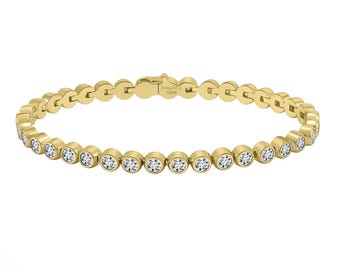 18K Tennis Bracelet with Moissanites Gold Vermeil