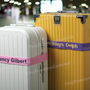 Personalised Luggage Strap 180cm x 5cm Suitcase Safe Luggage Belt With Your Name / Text