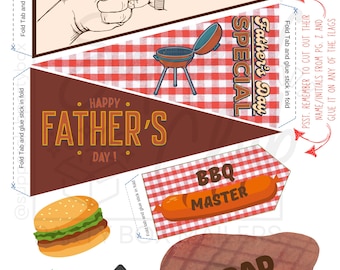 Grillfestgåva för fars dag till pappa, direkt digital nedladdning, grillmästare-present