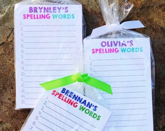 Personalized Notepads - SPELLING WORDS - Set of 2