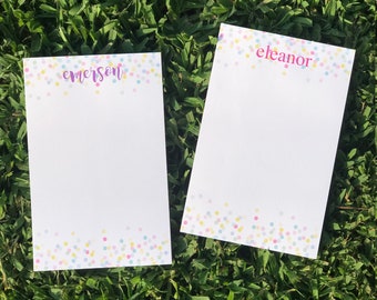 Personalized Notepads - CONFETTI - Set of 2 - Monogrammed Notepads