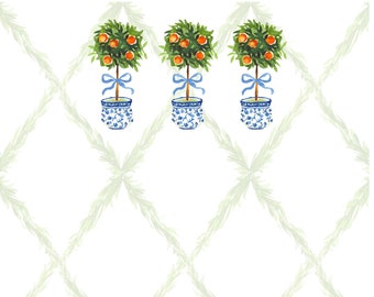 Personalized Notepads - TOPIARY TRELLIS - Set of 2 - Monogrammed Notepads