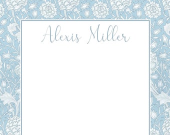 Personalized Notepads POWDER BLUE FLORAL - Set of 2 - Monogrammed Notepads