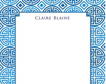 Blue & White Chinoiserie Personalized Notepads Double Happiness - Set of 2 - Monogrammed Notepads