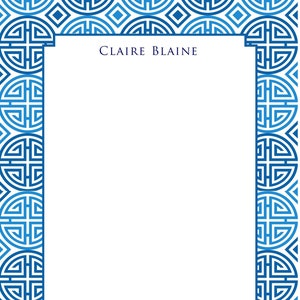 Blue & White Chinoiserie Personalized Notepads Double Happiness - Set of 2 - Monogrammed Notepads