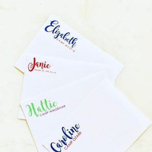 Camp Notes / Stationery - ANY CAMP NAME - Personalized - You choose colors