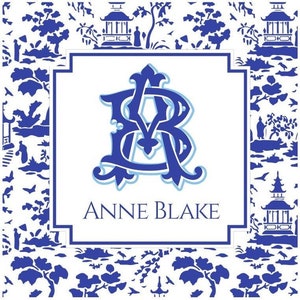 Blue and White Chinoiserie Pagoda Tag, Sticker, Enclosure Card, Gift Tag