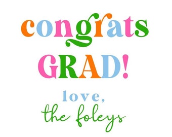 Graduation Sticker, Gift Tag, HAPPY GRADUATION, CONGRATULATIONS