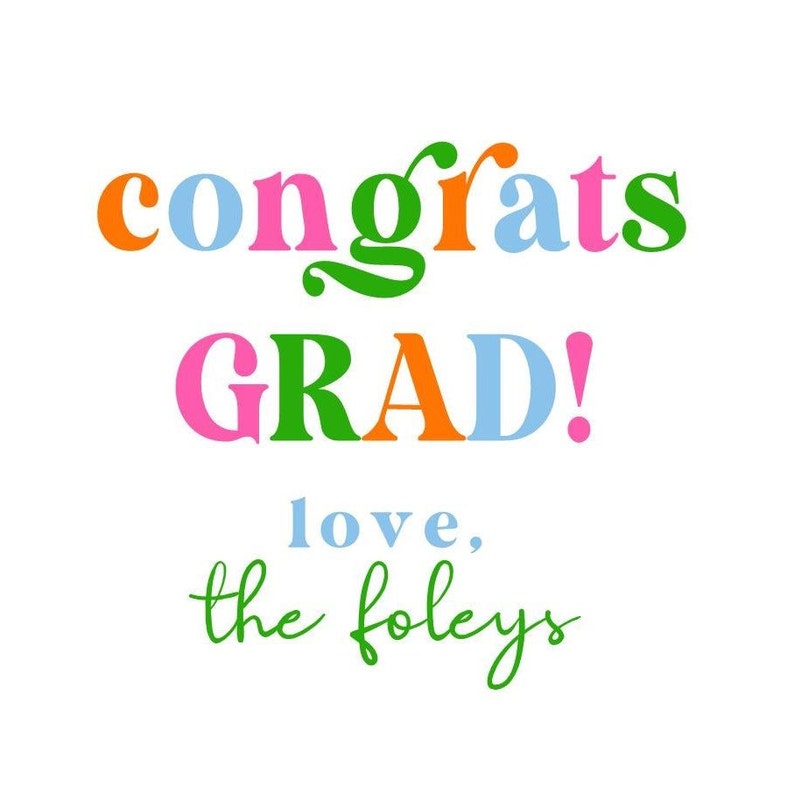 Graduation Sticker, Gift Tag, HAPPY GRADUATION, CONGRATULATIONS image 1