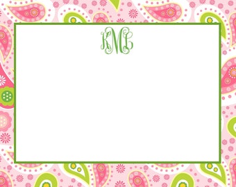 Preppy Paisley Personalized Notecard or Invitation Set