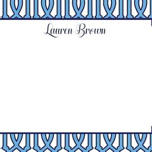 Blue and White Lattice Pattern Notecard, Stationery or Invitation Set image 1