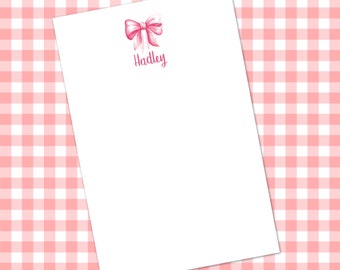 Bow Notepads Personalized - Set of 2 - Monogrammed Notepads