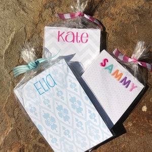 Personalized Notepads IKAT - DOTS - CHEVRON - Set of 2 - Monogrammed Notepads