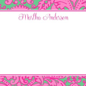 Hot Pink and Green Lilly-like Stationery, Notecards, Invitation Set