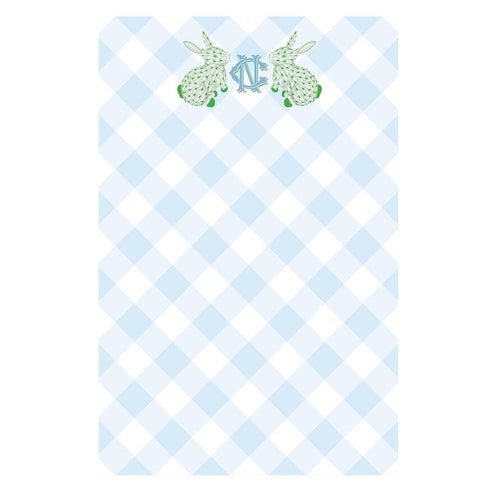 Blocs-notes personnalisés - LAPIN GINGHAM - Lot de 2 - Blocs-notes à monogramme