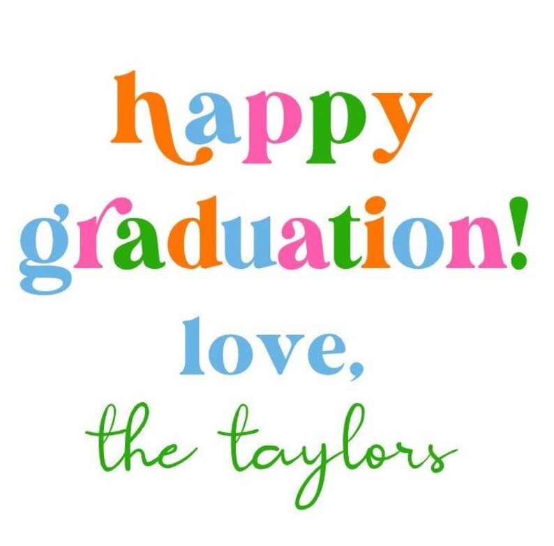 Graduation Sticker, Gift Tag, HAPPY GRADUATION, CONGRATULATIONS image 2