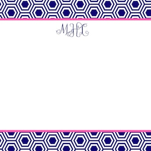 Navy Hexagon Modern Stationery, Invitation or Announcement Set image 1