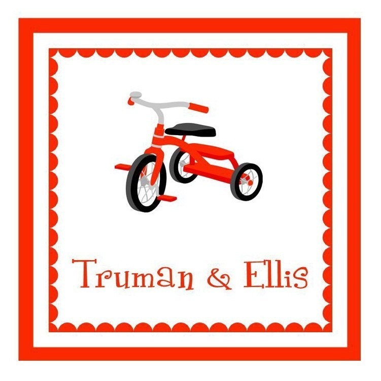 Tricycle Sticker Enclosure Card Book Plate or Return Address Etsy