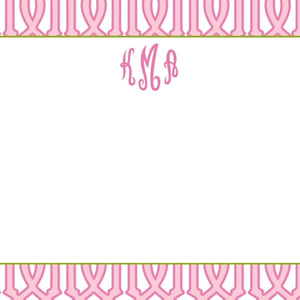 Pink and White Lattice Pattern Notecard, Stationery or Invitation Set