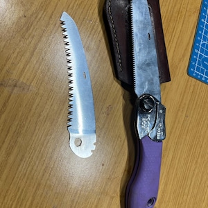 Silky saw 130mm pocketboy with custom sheath and 2 saw blades