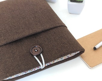 Brown Wool Blend iPad Mini Case, iPad Case, iPad Mini Sleeve, iPad Pro, Galaxy Tab Case, Kindle, Amazon Fire, Custom Sized Tablet Case