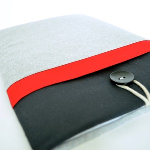 Color Block iPad Case Red, Gray, Black Padded Sleeve for iPad Air, Kindle, Galaxy Tablets image 4