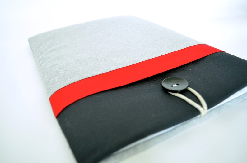 Color Block iPad Case Red, Gray, Black Padded Sleeve for iPad Air, Kindle, Galaxy Tablets image 4