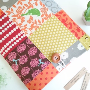 Nature Story iPad Sleeve | Whimsical Bird and Patchwork Design | Custom Fit | Padded