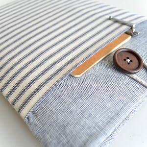 Cute & Functional Custom Laptop, Blue Stripes Chromebook Sleeve: Protect Your Tech in Style image 4