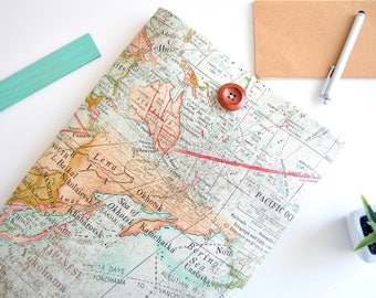 Vintage Map Laptop Sleeve: Adventure Awaits