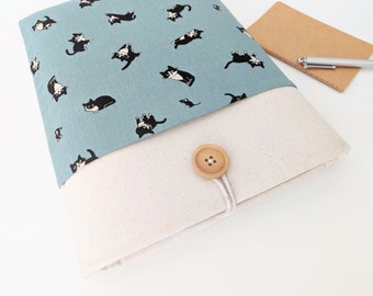 iPad Carrying Sleeve, Custom fit Tuxedo Cat, Cute Kittens Tablet Case, Padded with Front Pocket