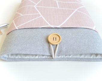 Pink & Gray Geometric Laptop Sleeve - Modern, Protective MacBook Air, Pro Cover