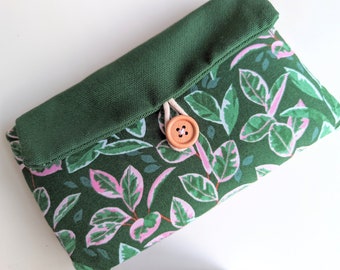 Kindle Clutch, Amazon Fire HD Case, Kobo, iPad, Mini, Air Sleeve, Handmade to fit Tablet or eReader - Ficus Elastica Rubber Fig Leaf