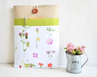 iPad Case, Tablet Sleeve Cover with Pocket and Padded for any iPad or Tablet - Spring Flowers