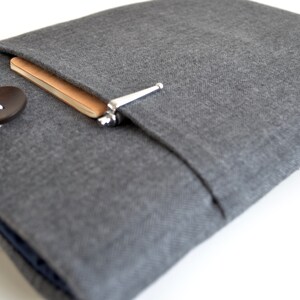 Chromebook Case, MacBook Pro or Air Handmade Sleeve Herringbone Design image 4